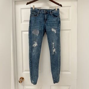 Old Navy distressed patchwork high rise jeans size 4